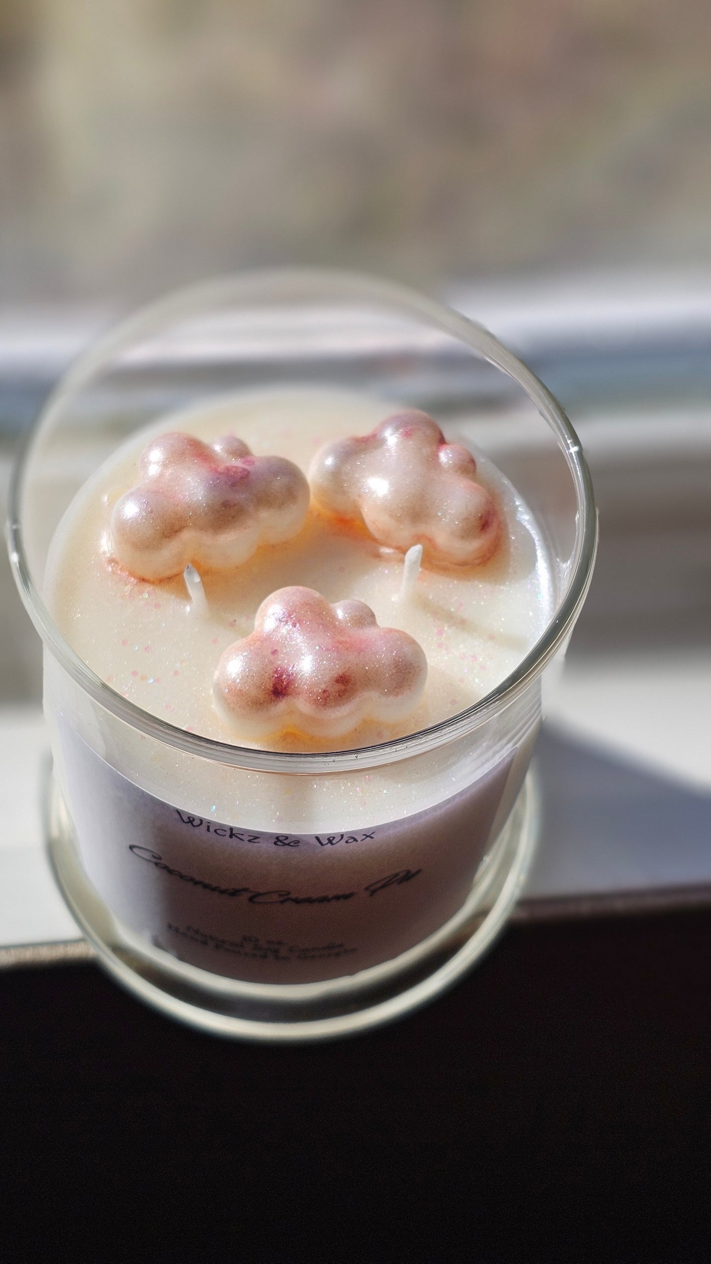 Coconut Cream Pie scented 10oz. Candle w/wax melt top